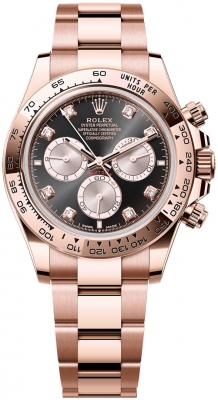 Rolex Cosmograph Daytona Everose Gold 126505 Bright Black Sundust Diamond watch